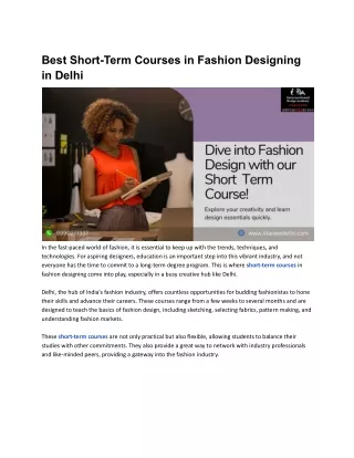 Best Short-Term Courses in Fashion Designing in Delhi