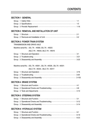 Hyundai 25L(C)-7A Forklift Truck Service Repair Manual