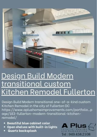 Design Build Modern transitional custom Kitchen Remodel Fullerton