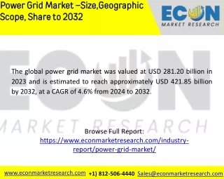 Power Grid Market | Size, Share, Trends, Growth Drivers and SWOT Analysis Report