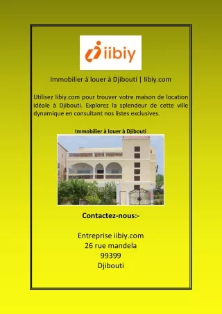 Immobilier à louer à Djibouti  Iibiy com