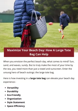 Maximize Your Beach Day: How A Large Tote Bag Can Help