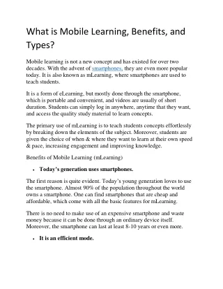 What is Mobile Learning, Benefits, and Types?