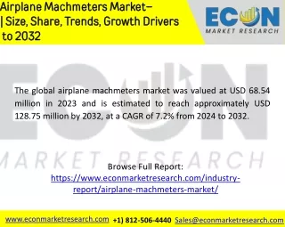 Airplane Machmeters Market | Size, Share, Trends, Growth Drivers and SWOT Analys