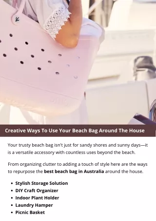 Creative Ways To Use Your Beach Bag Around The House