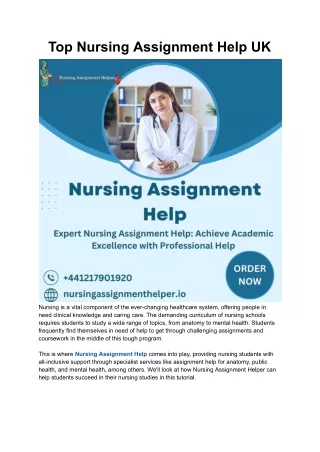 Top Nursing Assignment Help UK