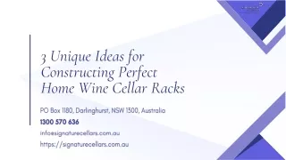 3 Unique Ideas for Constructing Perfect Home Wine Cellar Racks
