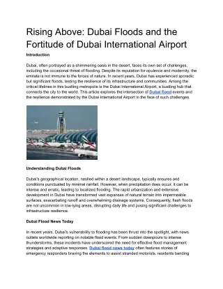 Rising Above_ Dubai Floods and the Fortitude of Dubai International Airport