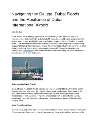 Navigating the Deluge_ Dubai Floods and the Resilience of Dubai International Airport