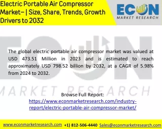 Electric Portable Air Compressor Market   Size, Share, Trends, Growth Drivers