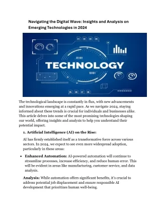 Technologies blog  Insights and Analysis