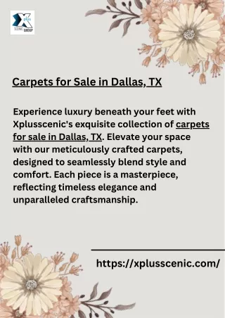 Discover Comfort and Style Carpets for Sale in Dallas, TX