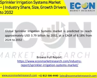 Sprinkler Irrigation Systems Market   Size, Share, Trends, Growth Drivers and SW