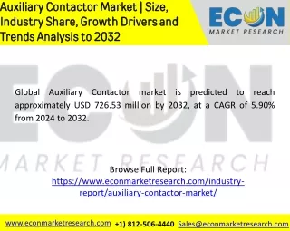 Auxiliary Contactor Marke  Size, Share, Trends, Growth Drivers and SWOT Analysis