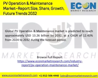 PV Operation & Maintenance Market