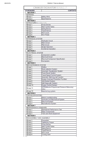 Hyundai R250LC-7 Crawler Excavator Service Repair Manual