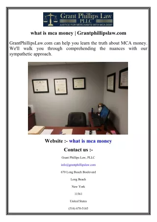 what is mca money   Grantphillipslaw.com