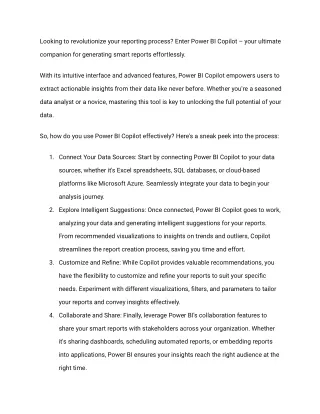 Empower Your Reporting: Harnessing the Power of Power BI Copilot for Smarter Ins