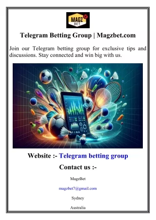 Telegram Betting Group    Magzbet.com