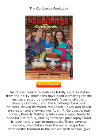 Download⚡PDF❤ The Goldbergs Cookbook