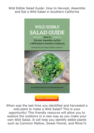 read ❤️(✔️pdf✔️) Wild Edible Salad Guide: How to Harvest, Assemble and Eat