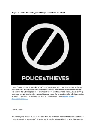 Police & Thieves - dispensary near denver airport