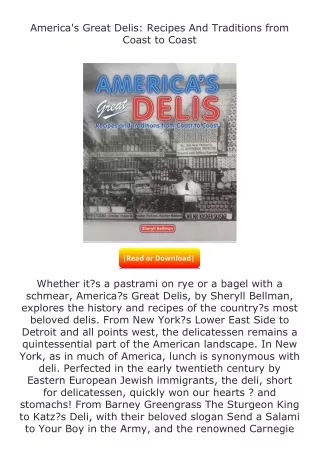 download⚡[PDF]❤ America's Great Delis: Recipes And Traditions from Coast to