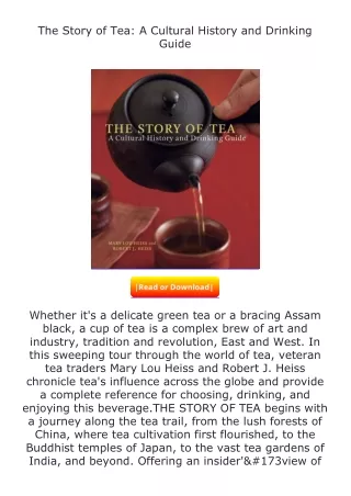 Pdf⚡(read✔online) The Story of Tea: A Cultural History and Drinking Guide