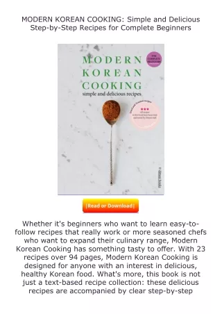 Download⚡(PDF)❤ MODERN KOREAN COOKING: Simple and Delicious Step-by-Step Re