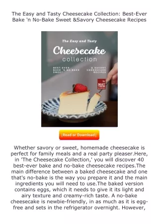 ❤PDF⚡ The Easy and Tasty Cheesecake Collection: Best-Ever Bake 'n No-Bake S