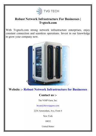 Robust Network Infrastructure For Businesses   Tvgtech.com