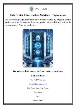 Data Center Infrastructure Solutions   Tvgtech.com