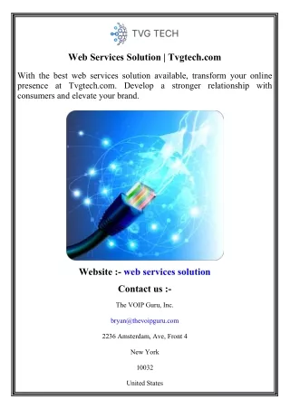 Web Services Solution   Tvgtech.com