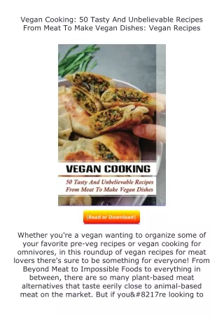 full✔download️⚡(pdf) Vegan Cooking: 50 Tasty And Unbelievable Recipes From