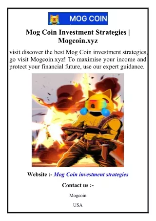 Mog Coin Investment Strategies  Mogcoin.xyz