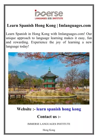 Learn Spanish Hong Kong   Imlanguages.com