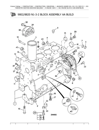 JCB 2CX FARMASTER BACKHOE LOADER Parts Catalogue Manual (Serial Number 00657000-00659598)