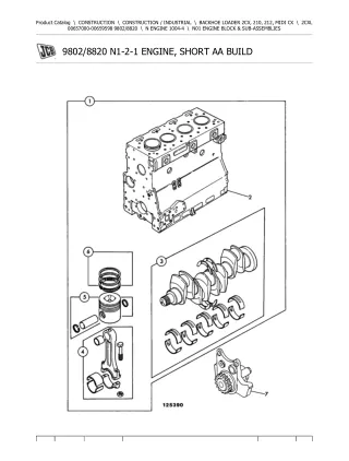JCB 2CXL BACKHOE LOADER Parts Catalogue Manual (Serial Number 00657000-00659598)