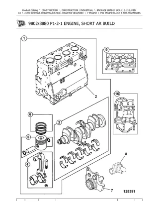 JCB 2CXU BACKHOE LOADER Parts Catalogue Manual (Serial Number 00489696-00499999)