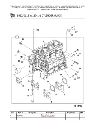 JCB 2DX BACKHOE LOADER Parts Catalogue Manual (Serial Number 01774500-01775999)