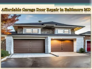 Affordable Garage Door Repair in Baltimore MD