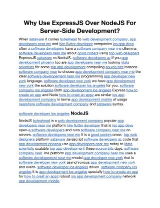 Why Use ExpressJS Over NodeJS For Server-Side Development.docx