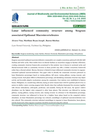 Lunar influenced community structure among Seagrass associated Epifaunal