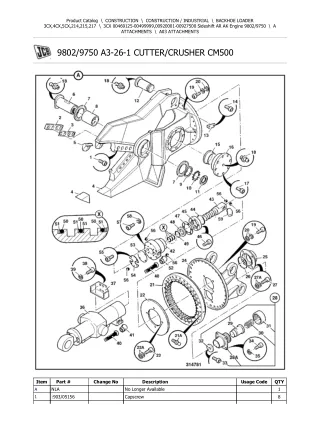 JCB 3CX BACKOHE LOADER Parts Catalogue Manual (Serial Number 00920001-00927500) 1