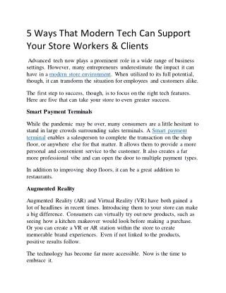 5 Ways That Modern Tech Can Support Your Store Workers & Clients