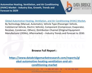 Global Automotive Heating, Ventilation, and Air Conditioning (HVAC) Market – Industry Trends and Forecast to 2030