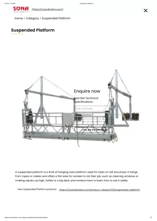 Suspended Platform - Hanging Platform Latest Price  in india