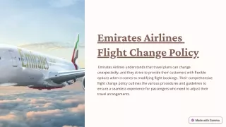 Emirates Airlines Flight Change Policy