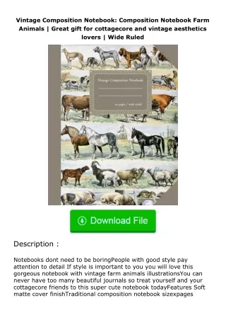 full✔download️⚡(pdf) Vintage Composition Notebook: Composition Notebook Farm A