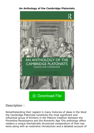 Pdf⚡(read✔online) An Anthology of the Cambridge Platonists